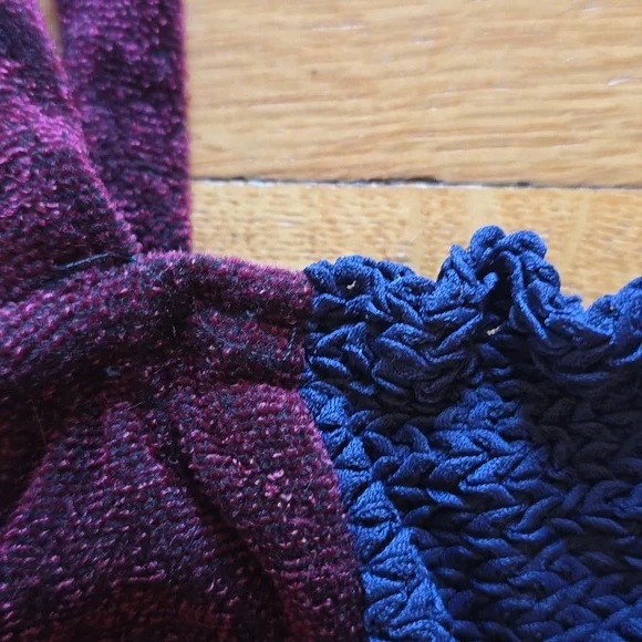 MICHAEL Michael Kors, Color-block Multi-Textured Top, Navy & Maroon, EUC, S - Picture 12 of 14